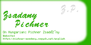 zsadany pichner business card